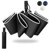 Folding Automatic 103cm Heavy Reflective Sun UV Includes Storage Pouch Ultra-Water-Repellent, 8-Rib Umbrella One-Touch Open/Close, Large, Diameter,