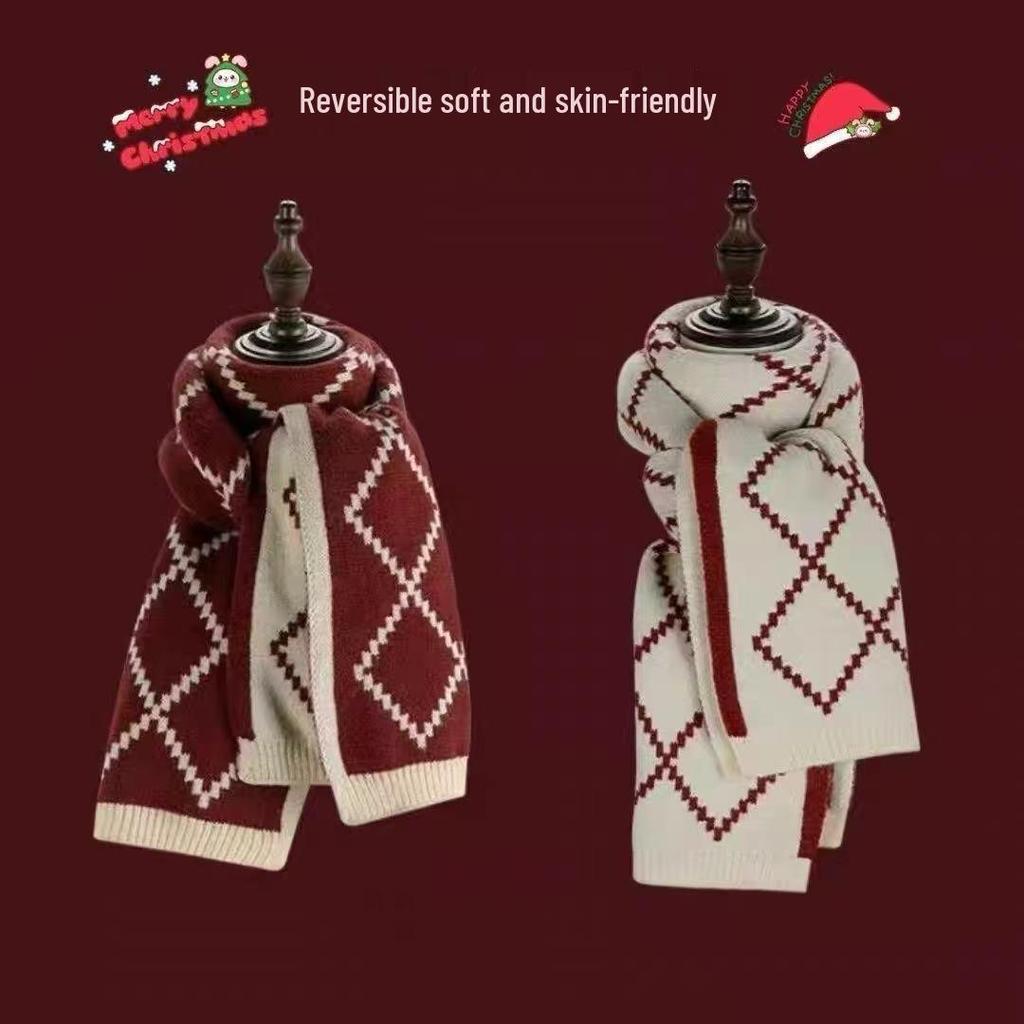 Korean Style Thickened Woolen Elk Scarf - Women's Versatile Winter Snood
