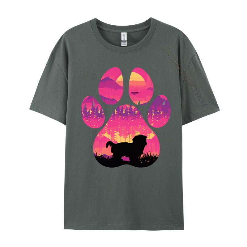 Maltese ShihTzu Paw Mom Dad Dog Lover Tshirt Cotton Men Tees Print T Shirt Street New Arrival Teeshirt