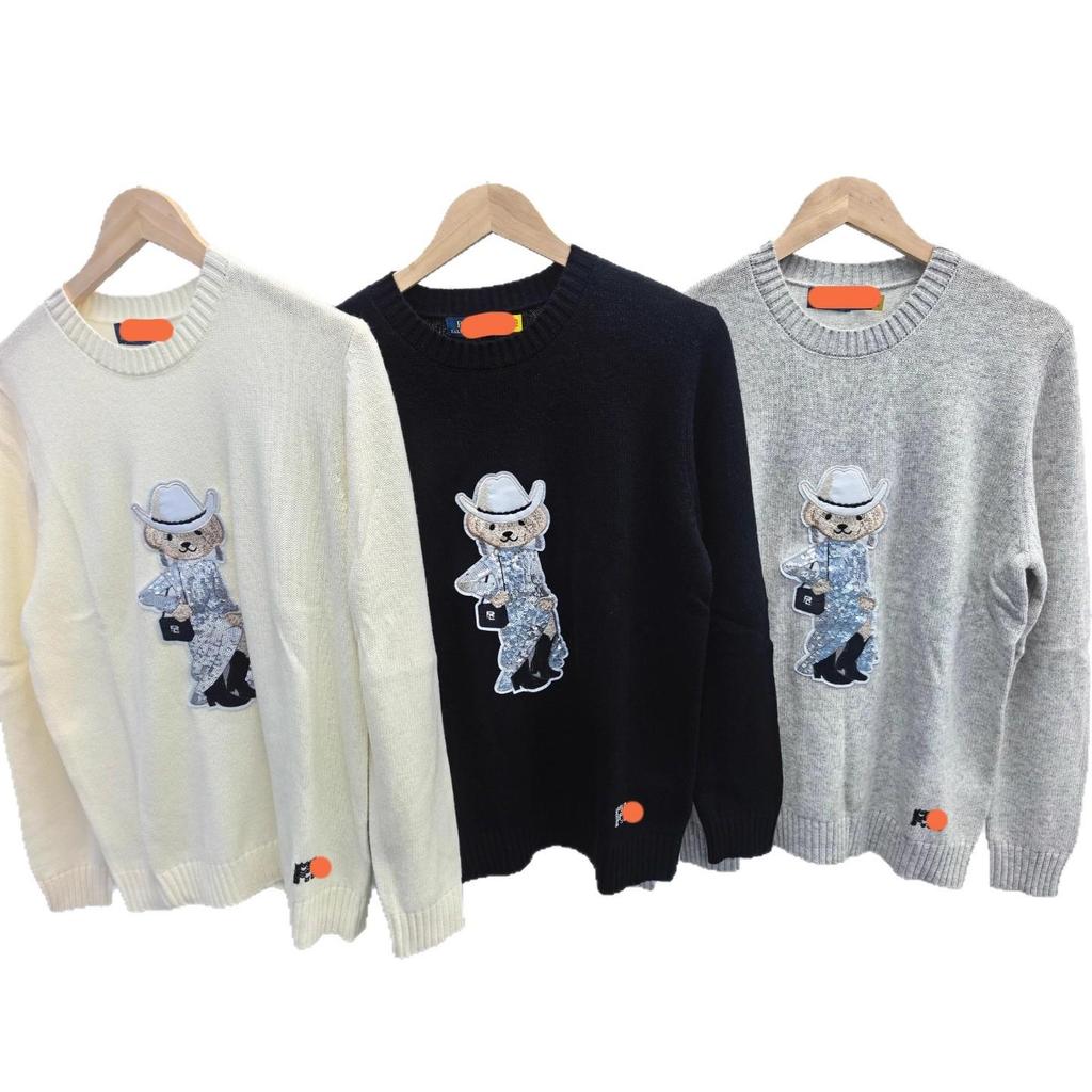 2025 Women's Heavy-Duty Pure Cotton Little Bear Cartoon Sweater - Autumn/Winter