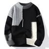 Maglione Lavorato a Maglia da Uomo Autunno Inverno Casual Girocollo Base Moda Lento