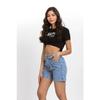 High Waist Jean Stone Color Damen Denim Shorts