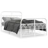 Metal Bed Frame with Headboard and Footboard White 120 x 190 cm