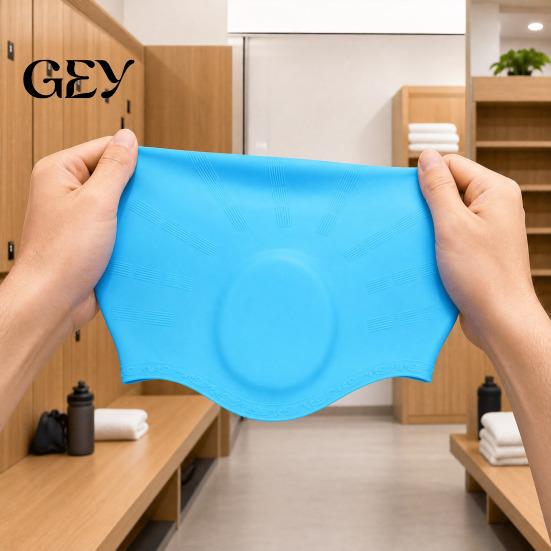 Short Hair Swim Cap Adults Silicone Swimming Cap, Waterproof Non-slip Elastic Pool Hat, Men Soft Women Ear Protection Bathing for Long