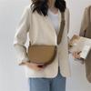 Solid Bag Retro Color Saddle High Quality Leather Shoulder Bags For Women 2024 New Simple Ladies Crossbody Bag Designer Handbags