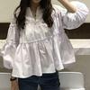 2023 Spring/Autumn Korean Style Sweet Loose Babydoll Puff Sleeve Shirt for Women