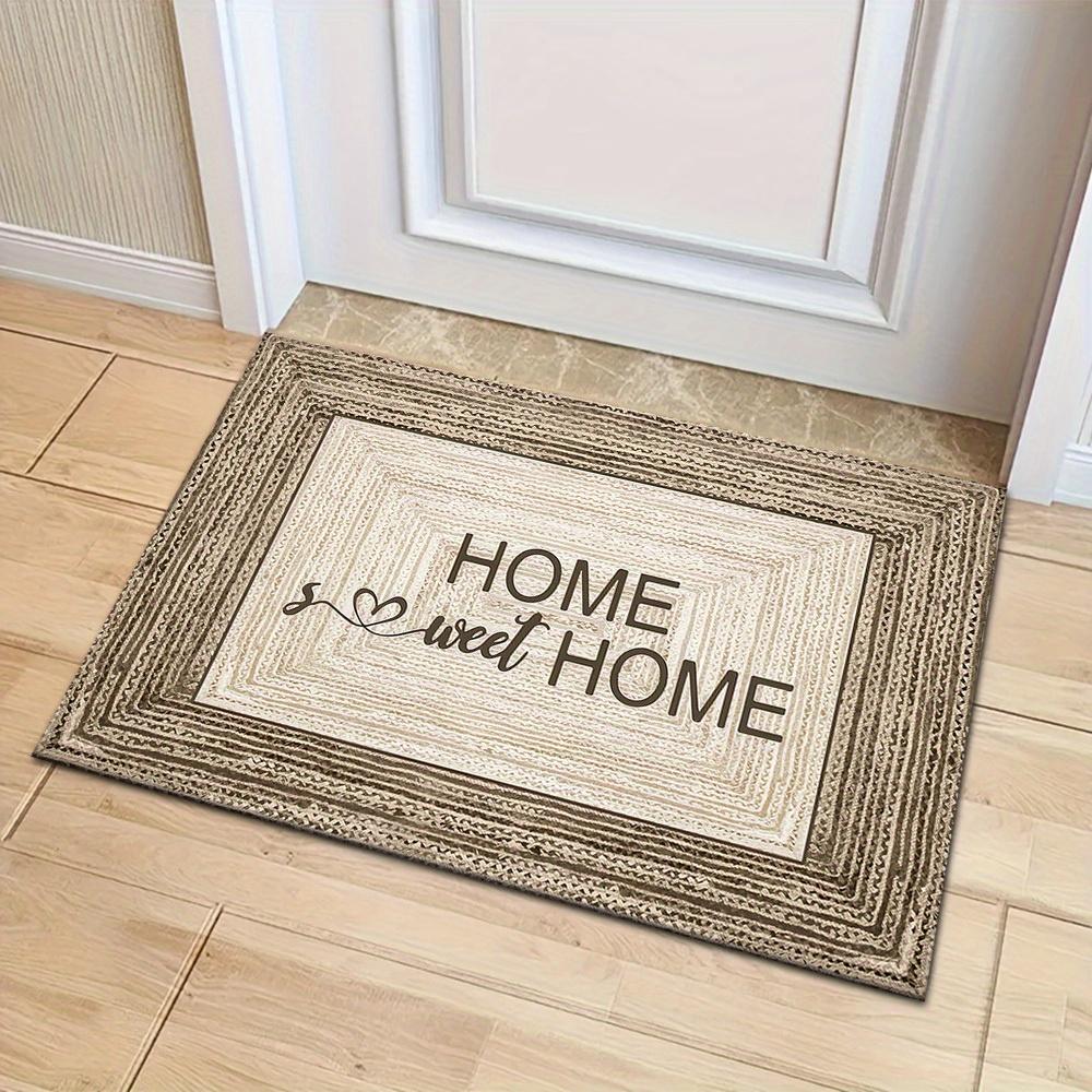 Black Welcome Doormat with Golden Musical Notes Design for Entryway Kitchen Bathroom Non Slip Floor Mat Indoor Outdoor Use