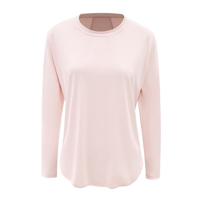 

Женская летняя накидка для йоги из ледяного шелка: Свободный, Дышащий, Универсальный, С длинным рукавом, Топ-футболка с круглым вырезом 2XL