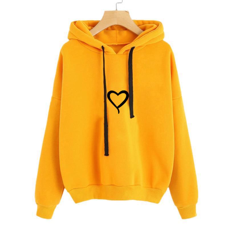 2026 Oversized Hoodie Women Gothic Pullover Clothes Autumn Winter Tops Sweatshirt Sleeved Hoodie Fashion Street Female Clothing S жёлтый