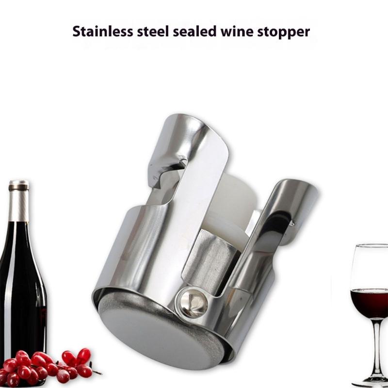 2/4/6/8Pcs Steel Champagnes Stopper With Silicones Vacuum Seal For Airtight Preservations Of Sparkling And Red Wines