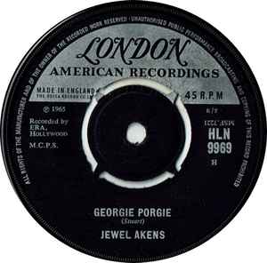 

7inch Record JEWEL AKENS - Georgie Porgie HLN9969 London Records 1965 UK Soul/Funk Used