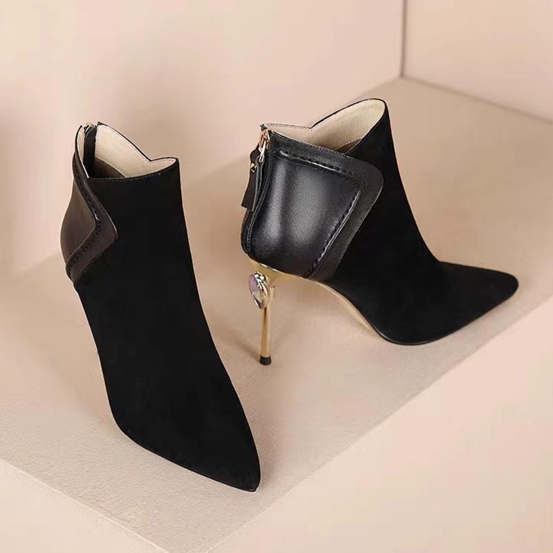 Fashion High Heels Women Ankle Boots Sexy Pointed Toe Designer Shoes Winter Fashion New Pumps 2025 Dress New Luxury Boots Mujer Zapatos
