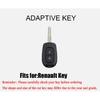 HIBEYO Soft TPU Key Fob Cover with Keychains for Renault Duster Kwid Dacia Sandero Master Megane Logan Key Case Shell 2 Buttons-Black