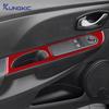 Für Renault Clio 4 IV MK4 2013 2014 2015 2016 2017 2018 LHD RHD Echte Weiche Kohlefaser Frontfenster-Knopf Innen Außen Aufkleber