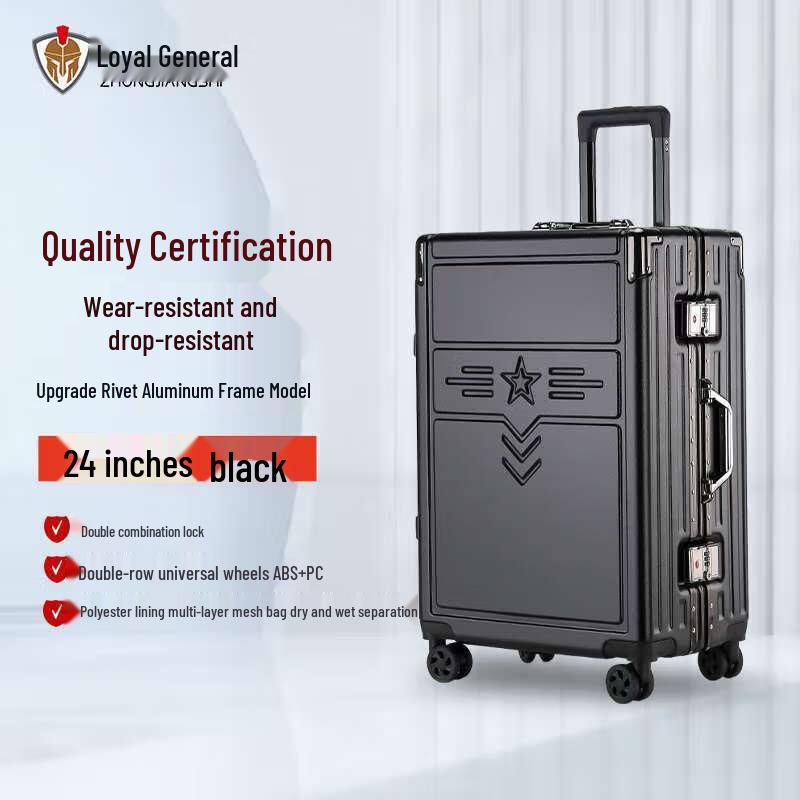 Zhongjiangshi Multi-functional Rivet Aluminum Frame Travel Luggage 24 inch