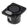 5-core XLR Connector Female Jack Socket Panel Mounted Type Square Shape Base