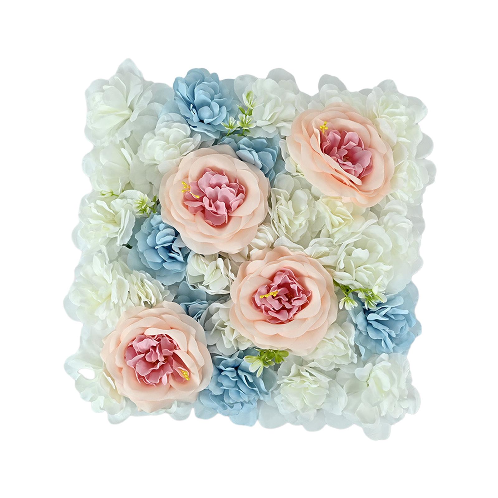 Artificial Flower Panel R Flower Backdrop for Wedding Valentines Day White Blue Pink