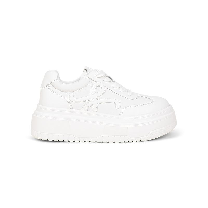 

Sheepskin version~ Luo Jia 2025 Korean version of mesh beautiful versatile breathable height increase sports leisure summer white shoes women 40