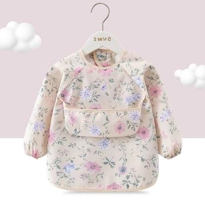New Waterproof Unisex Feeding Bib Feeding Blouse Soft Long Sleeve Apron Rice Pocket Children's Feeding Smock Toddler Bibs