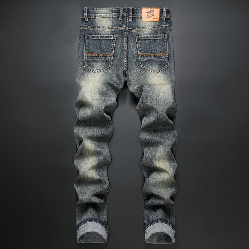 Men's European Slim Straight Jeans - New Stylish Anti-Static Trousers for Autumn and Winter