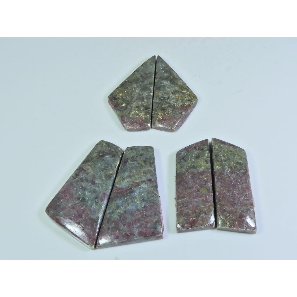 34-36 MM Natural Rhodonite Matched Pair Fancy Loose Gemstone 3 Pair Lot A-606