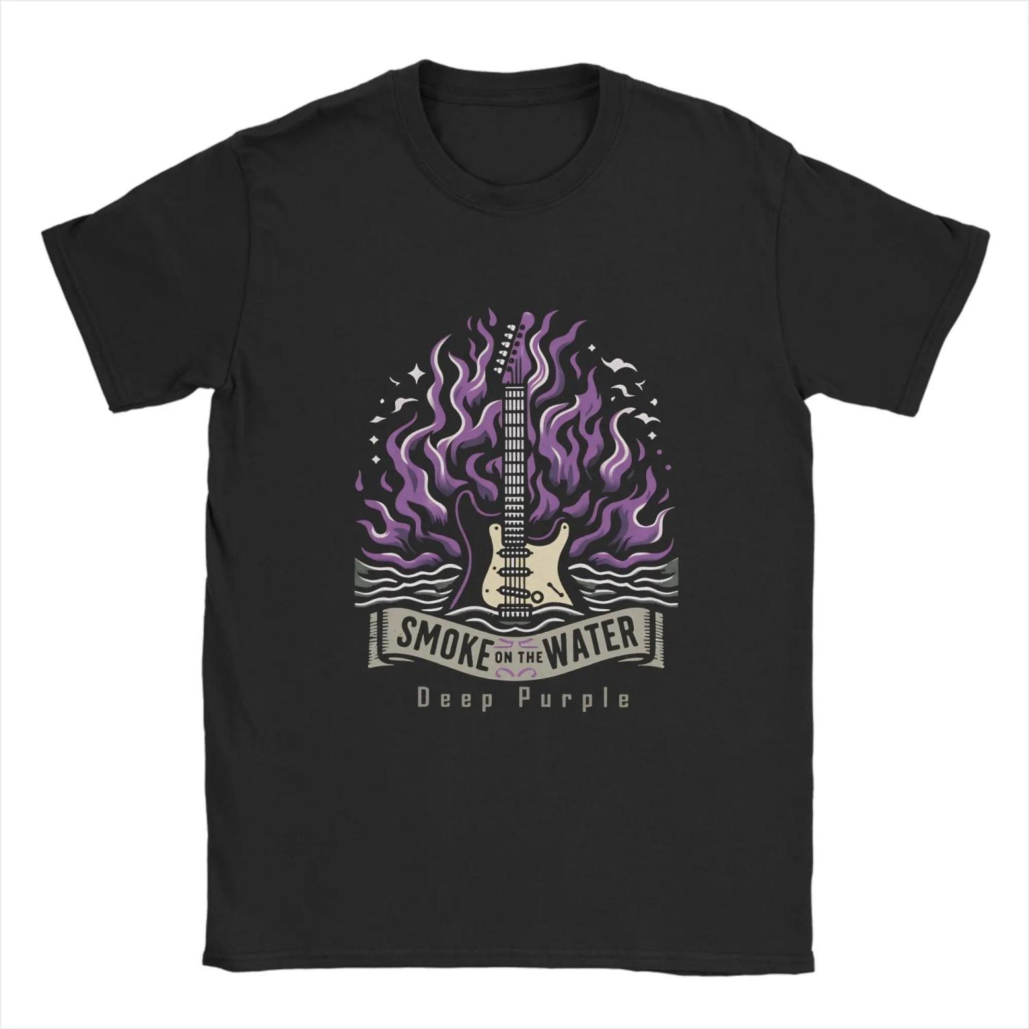 

Deep Purples T-Shirts Men Cool 100% Cotton Tees O Neck Short Sleeve T Shirts Adult Clothes S чёрный