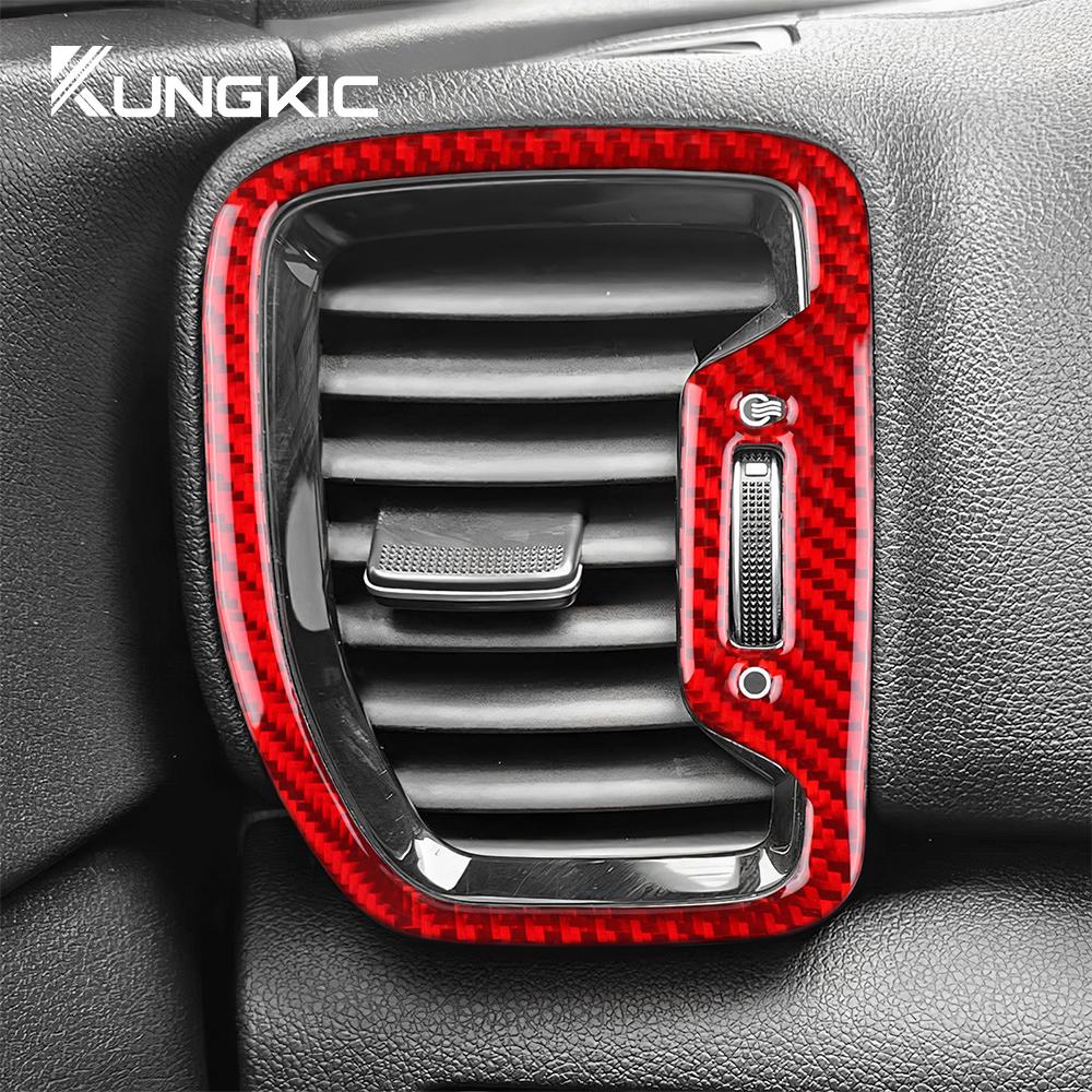 Real Soft Carbon Fiber Sticker For Kia Sportage 2017 2018 2019 LHD RHD Car Side Air Outlet Frame Interior Trim Accessories