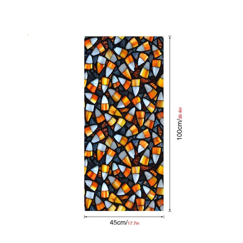 Halloween Theme Window Film PVC Stained Glass Films Door Window Stickers Home Bathroom Balcony Office Party Decor Privacy Film