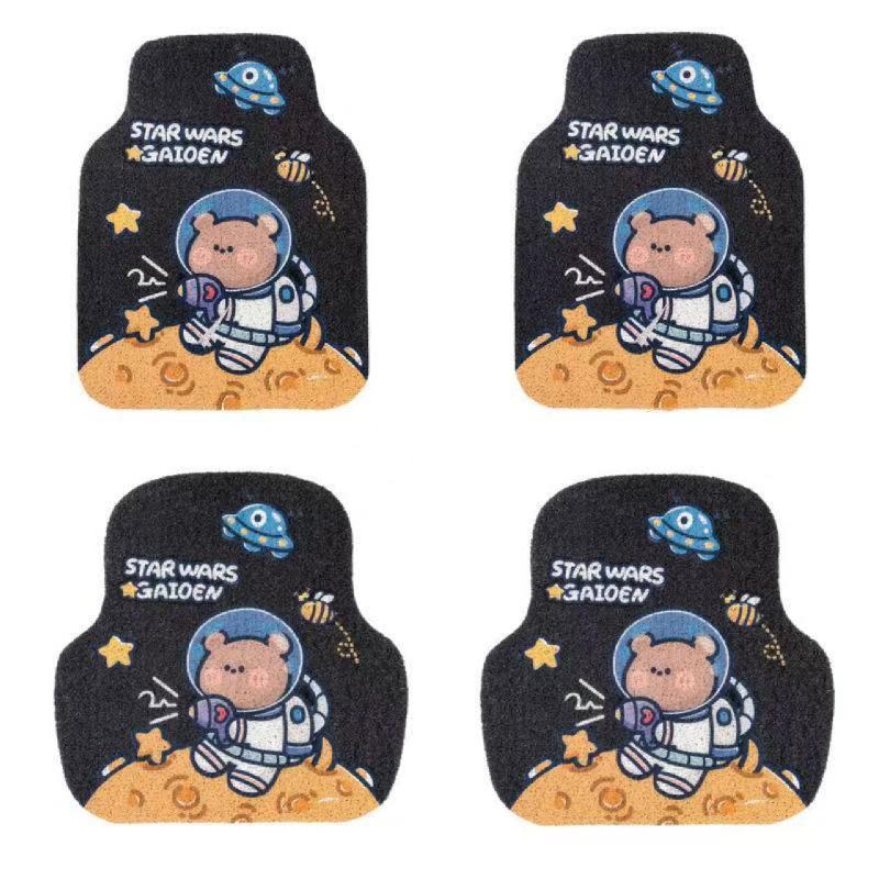 Universal Cartoon Car Interior Foot Mats - Scratch & Wear Resistant Set