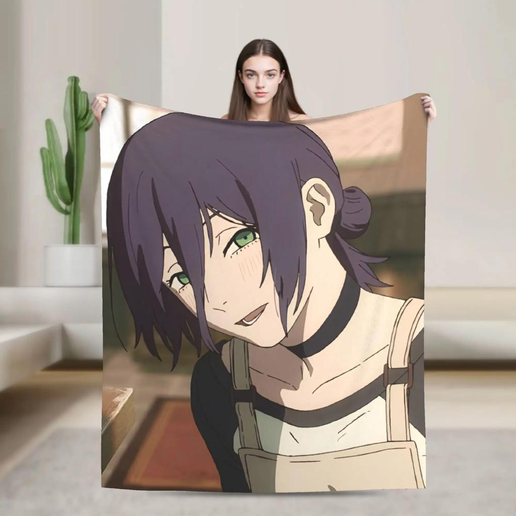 ChainsawsMan Reze Fleece Blanket Soft Warm Anime Movie Throw Blanket for Home Living Room Dorm Gift