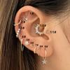 Křišťálové náušnice kapka vody 1ks Tragus Plochý chrupavkový náušník Helix Conch Rook Lalok Kroužek do ucha Labret Šperky Dárky CC092
