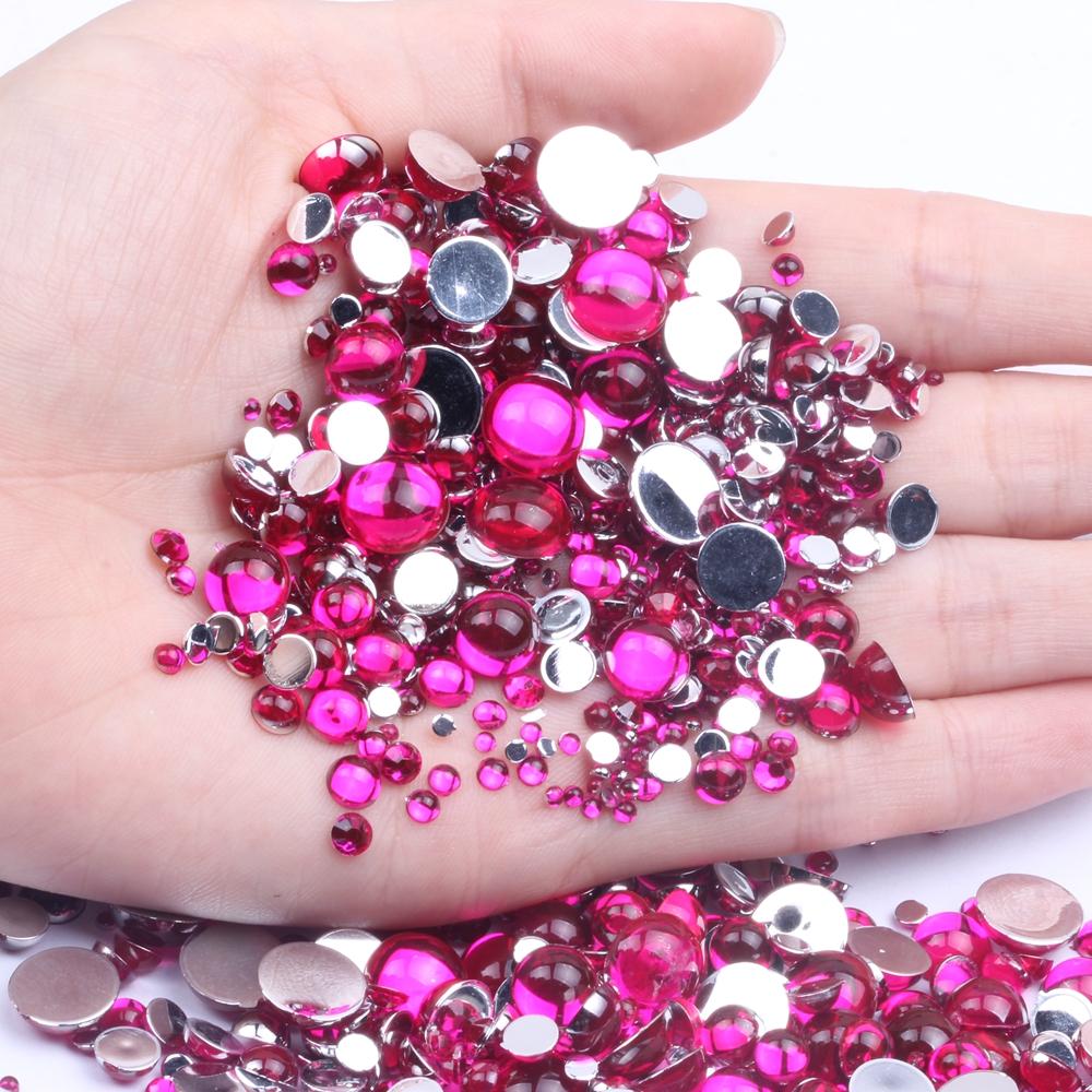 3mm Half Beads Facets Flatback Resin Rhinestones for DIY Jewelry Bags Shoes Phone Case Decorations 10000pcs
