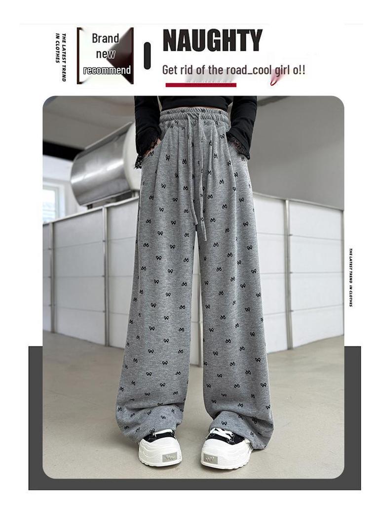 2025 Dziewczęce Elastyczne Dzianinowe Miękkie Codzienne Luźne Jesienne Spodnie