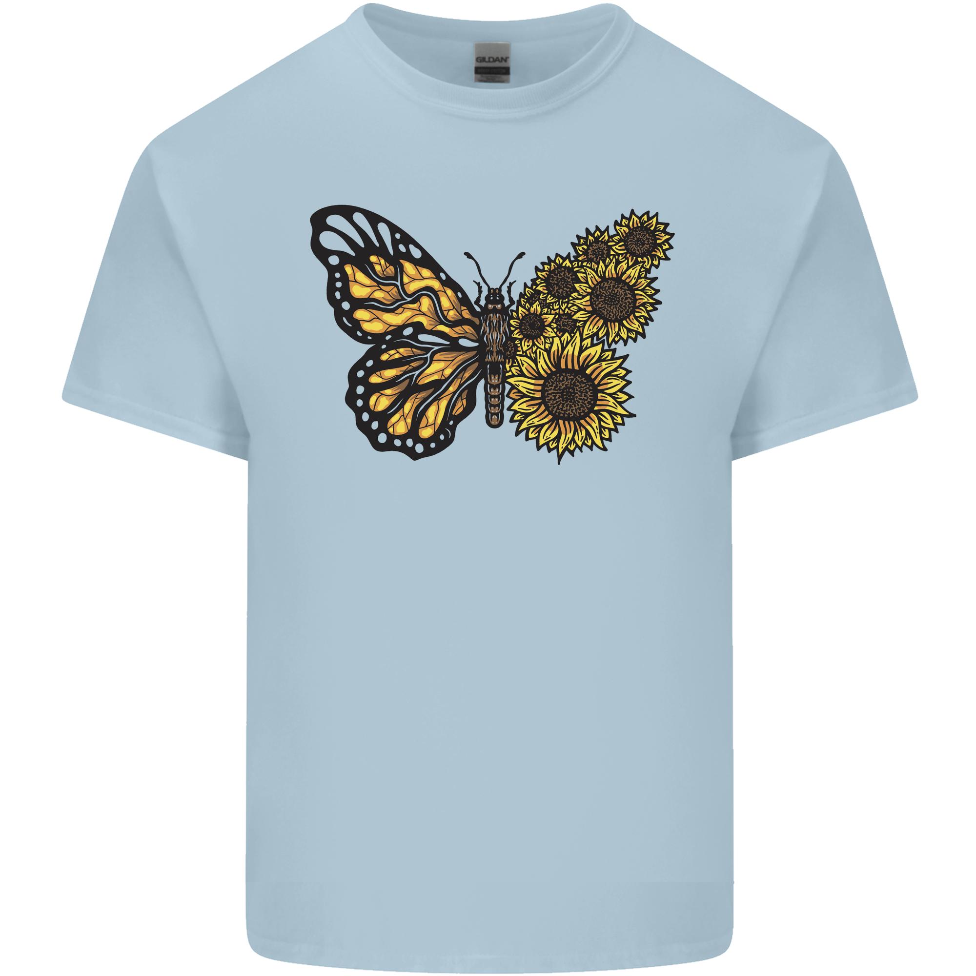 A Sunflower Butterfly Unisexs Light Cotton TShirt S