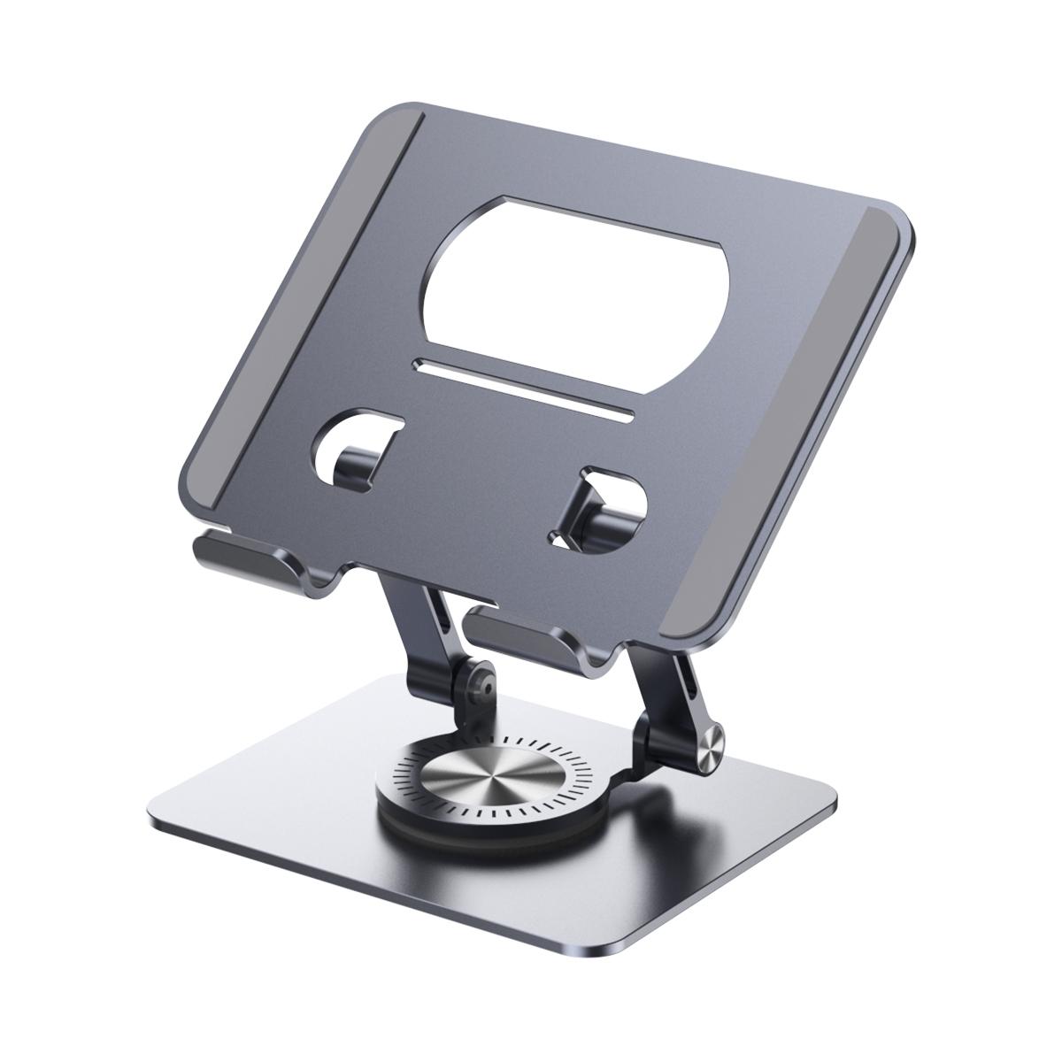 

Металлическая подставка для планшета с вращением на 360° для iPad Складной держатель Кронштейн для поддержки мобильного телефона для iPhone для Air Pro Mini 2024 для Mipad серый