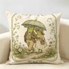 Frog Toad Funny Frog Cushion Cover Durable Hypoallergenic Organic Linen Short Pillow Cover Washable