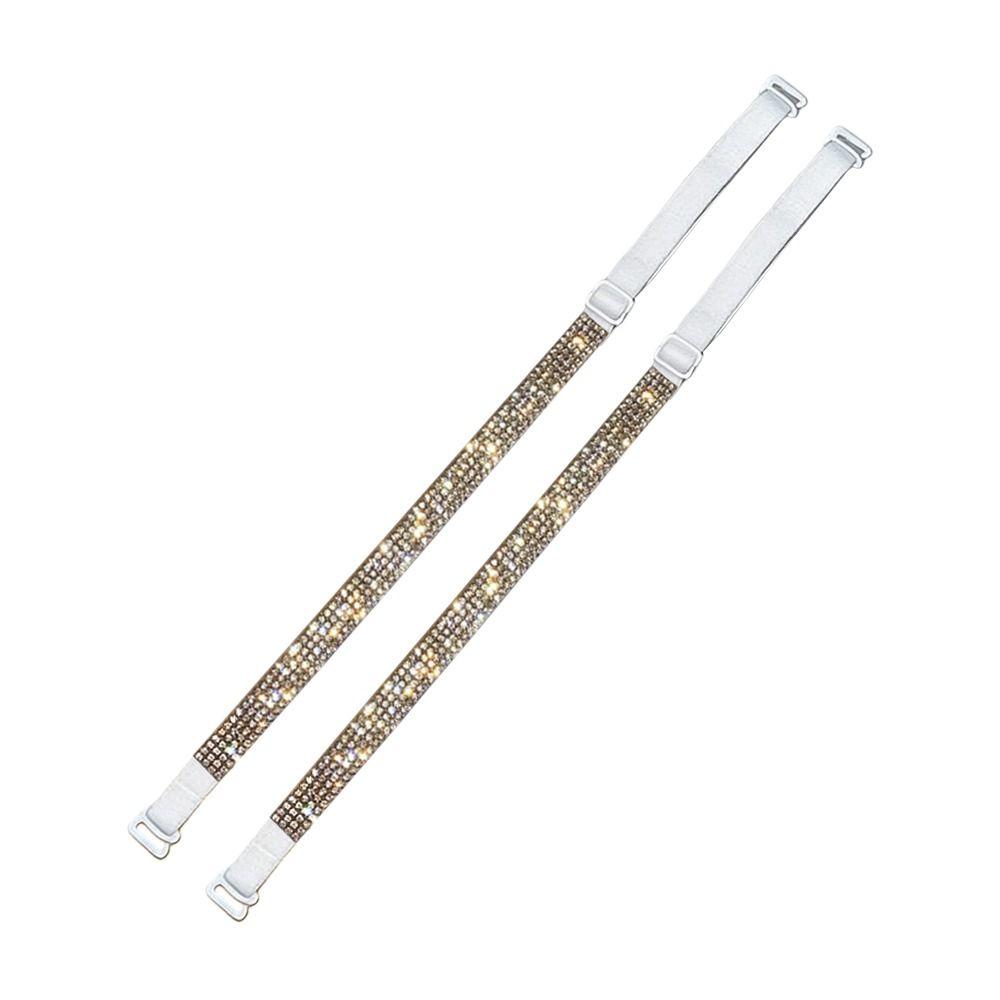 1 Pair Sparkling Rhinestone Bra Straps Replacement Invisible Strap Crossbody Strap Rhinestone Bra Belts High Stretch Fabric