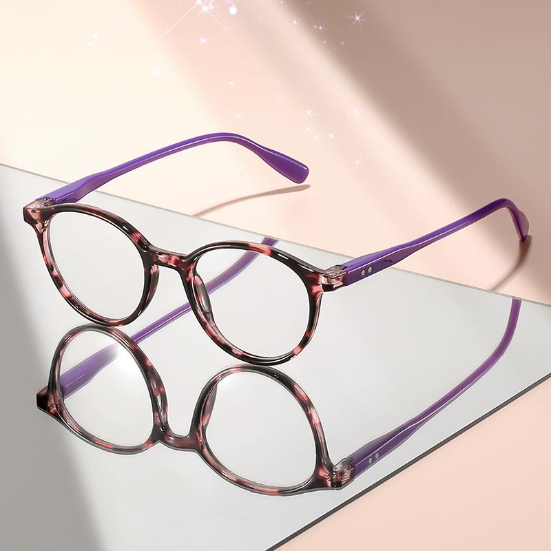 Retro small round-framed reading glasses, classic light and high-definition reading glasses for middle-aged and elderly people