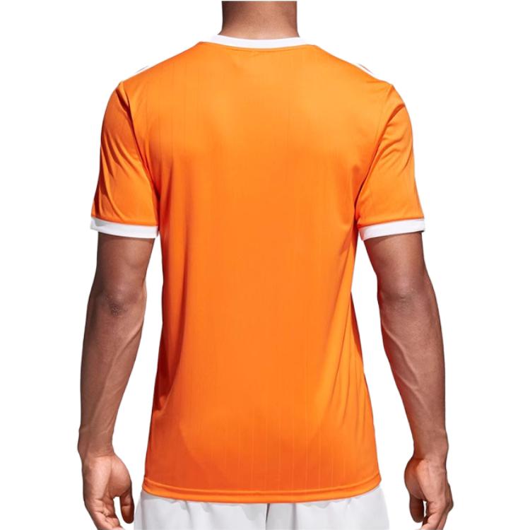 Adidas Alphabet Logo Print V-Neck Sports Tee Men Tops Orange CE8942