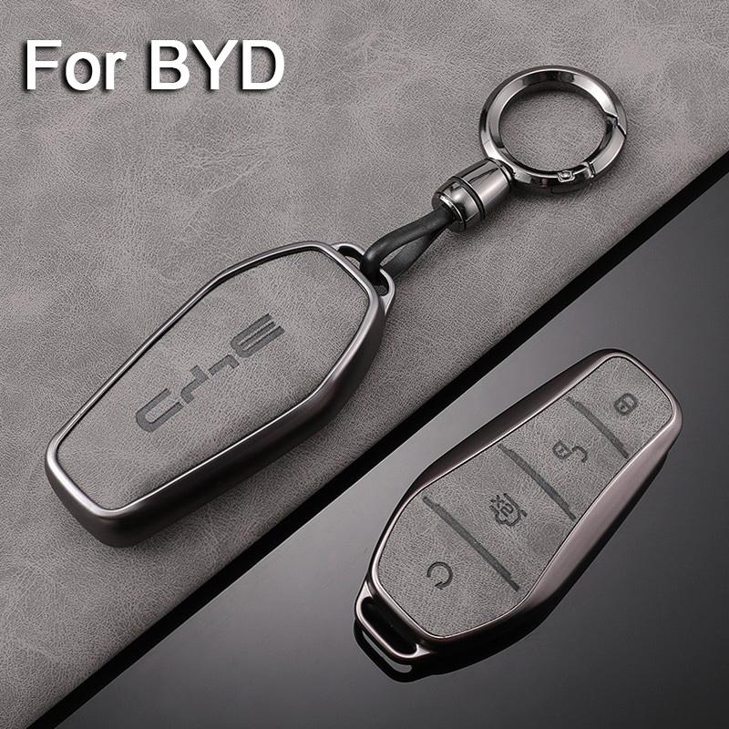 Car Key Case For BYD Yuan Plus ATTO 3 Song Han Pro Dmi Dolphin Seagull Seal U Leather Auto Accessories Keychain Key Cover Shell