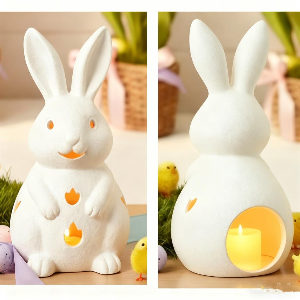 Easter Hollow Ornament Creative Resin Candle Holder Home Decoration