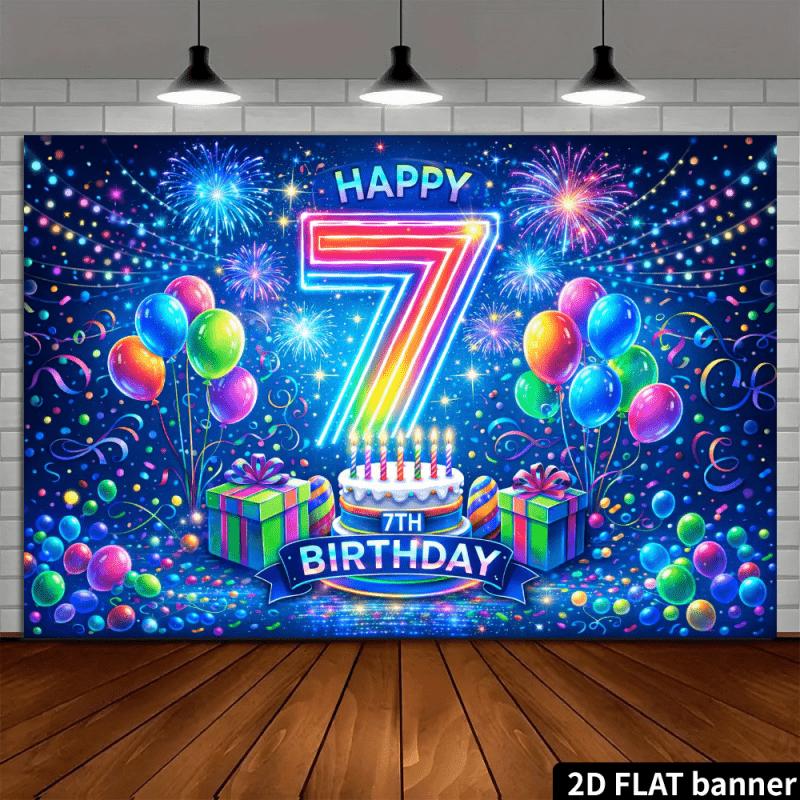 2D flat surface 1-piece rainbow birthday celebration background suitable for room decoration