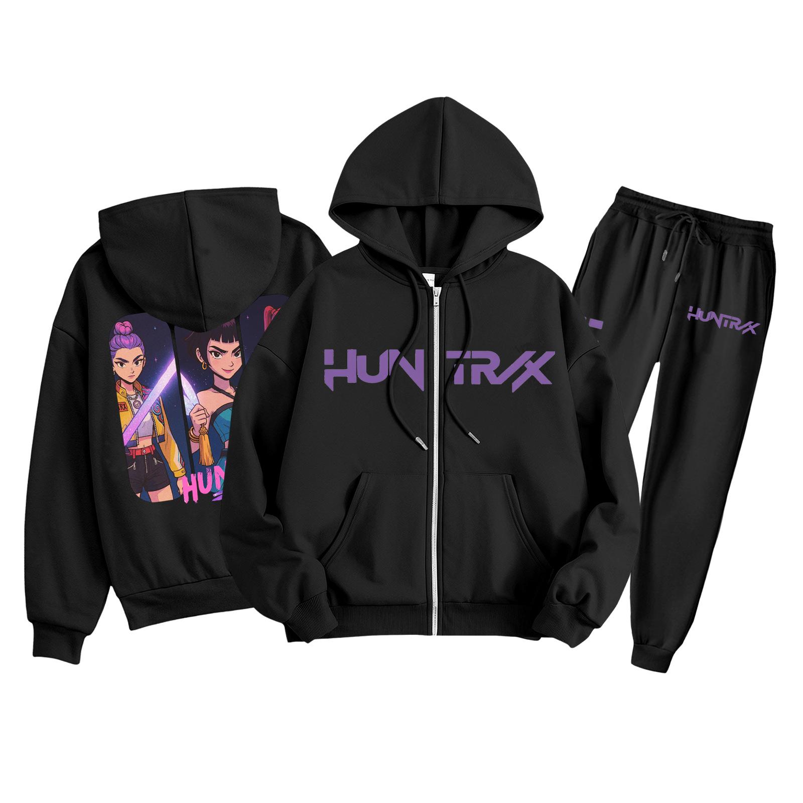 

Children s Fashion Long Sleeve Zipper Hooded Sweatshirt Sweatpants Solid Color Pocket Sweatshirt Set 100