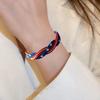 Woven Bracelet Handcrafted Red White Blue Patriotic Bracelet Adjustable American Flag Bracelet 4th of July Jewelry