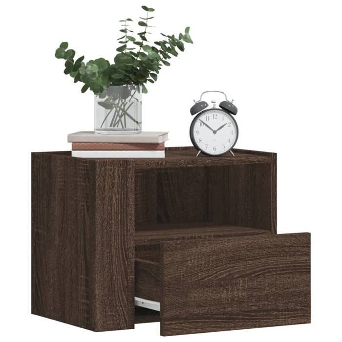 VidaXL Tables de chevet murales 2 pcs chêne marron 45x30x35 cm, armoire de rangement, armoire murale suspendue, armoire de 848324