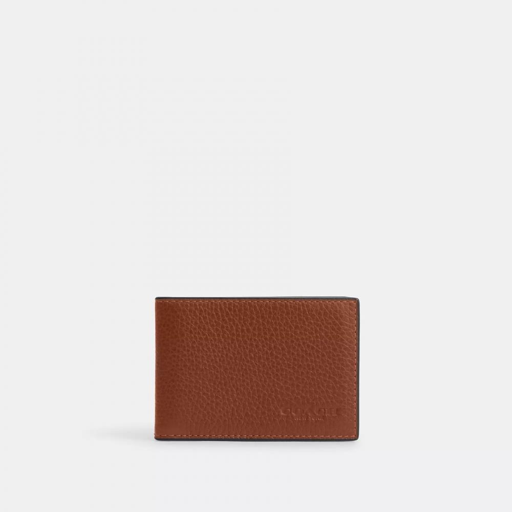 Coach Compact Billfold Wallet Saddle