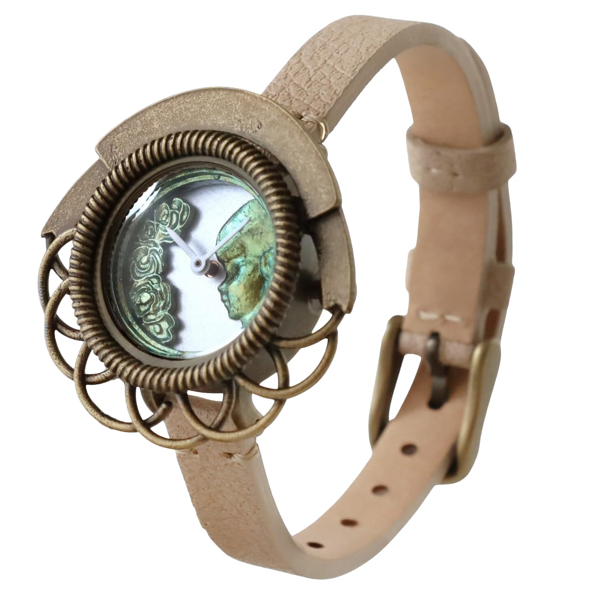 

Годинник ручної роботи Cameo Clock Kyoto Handmade Watch Brand Small Thin Belt [DEDEGUMO] Women s Q23-4 коричневий