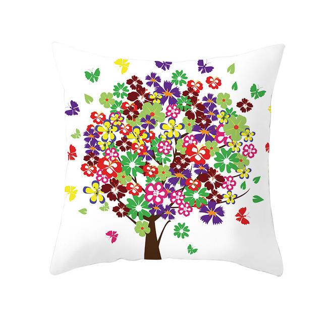 Colorful Tree Printing Decorative Pillowcase Colorful Tree Pillow Case Polyester Tree Pattern Pillow Cover Kussensloop Zt287