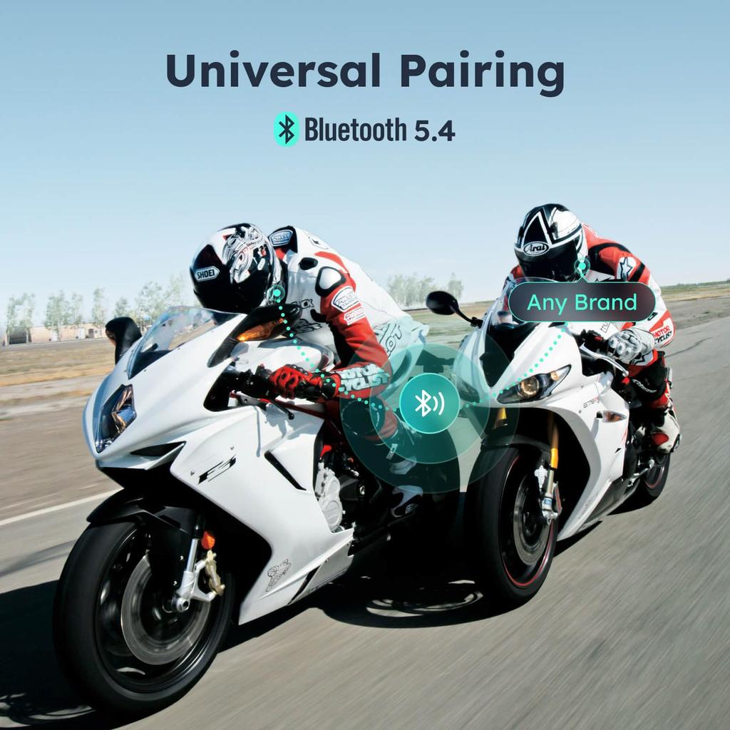 ASMAX Motorcycle Incom, S1, Motorcycle Incom, 8 People Simultaneous Mesh Communication, FM Radio, Music