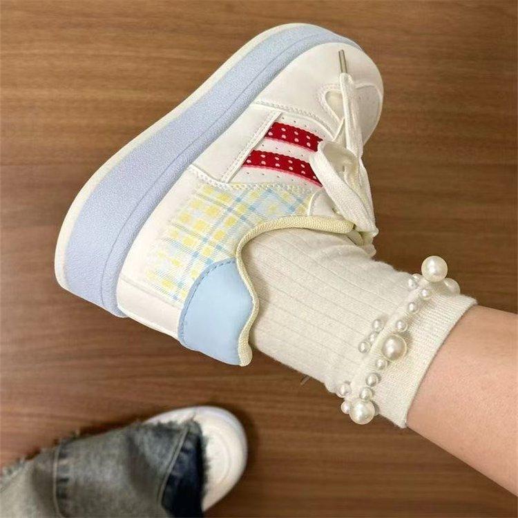 New platform white shoes student casual versatile niche bread shoes summer breathable board shoes women's